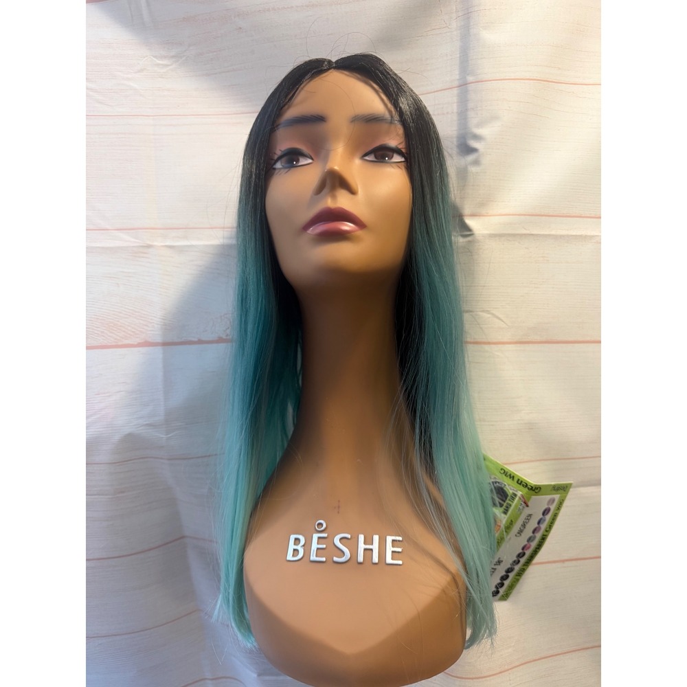 Green ombré synthetic wig